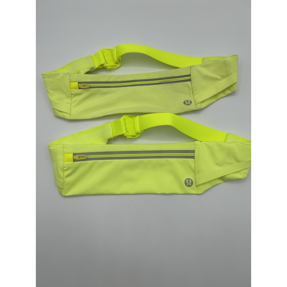 Lot of 2 Lululemon Fast and Free Running Belt Bag - Neon Yellow / Electric Lemon